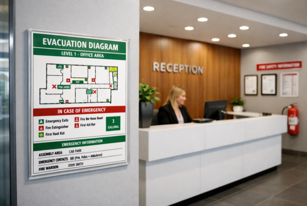 Commercial office evacuation diagram required under Australian safety regulations